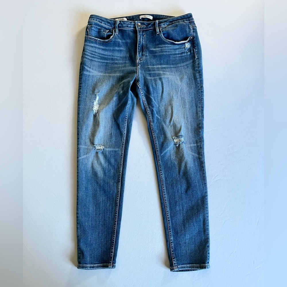 Vigoss Marley 33 Blue Distressed Skinny Jeans Womens